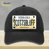 Scottsbluff Nebraska Novelty License Plate Hat Unconstructed Cotton / Black