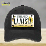 La Vista Nebraska Novelty License Plate Hat Unconstructed Cotton / Black