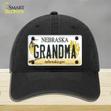 Grandma Nebraska Novelty License Plate Hat Unconstructed Cotton / Black