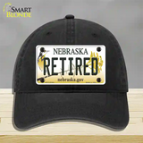 Retired Nebraska Novelty License Plate Hat Unconstructed Cotton / Black