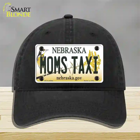 Moms Taxi Nebraska Novelty License Plate Hat Unconstructed Cotton / Black