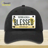 Blessed Nebraska Novelty License Plate Hat Unconstructed Cotton / Black