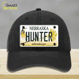 Hunter Nebraska Novelty License Plate Hat Unconstructed Cotton / Black