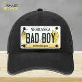 Bad Boy Nebraska Novelty License Plate Hat Unconstructed Cotton / Black