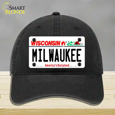 Milwaukee Wisconsin Novelty License Plate Hat Unconstructed Cotton / Black