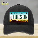 Tucson Arizona Novelty License Plate Hat Unconstructed Cotton / Black