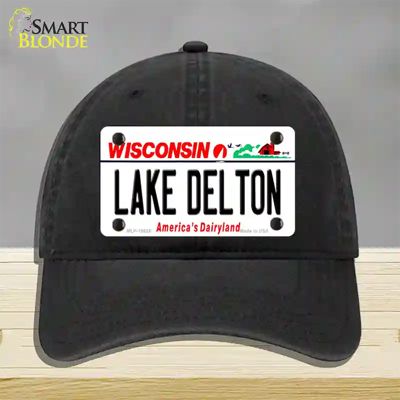 Lake Dalton Wisconsin Novelty License Plate Hat Unconstructed Cotton / Black