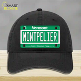 Montpelier Vermont Novelty License Plate Hat Unconstructed Cotton / Black