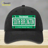 South Burlington Vermont Novelty License Plate Hat Unconstructed Cotton / Black