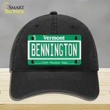 Bennington Vermont Novelty License Plate Hat Unconstructed Cotton / Black