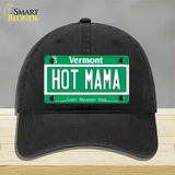 Hot Mama Vermont Novelty License Plate Hat Unconstructed Cotton / Black