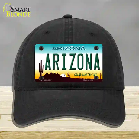 Arizona Novelty License Plate Hat Unconstructed Cotton / Black