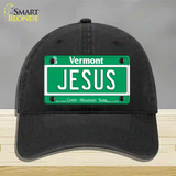 Jesus Vermont Novelty License Plate Hat Unconstructed Cotton / Black