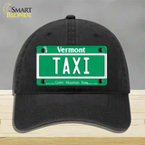 Taxi Vermont Novelty License Plate Hat Unconstructed Cotton / Black