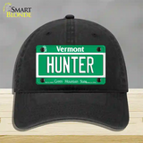 Hunter Vermont Novelty License Plate Hat Unconstructed Cotton / Black