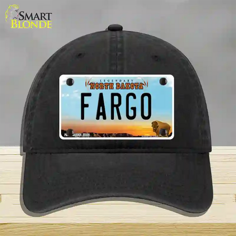 Fargo North Dakota Novelty License Plate Hat Unconstructed Cotton / Black