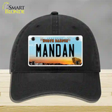 Mandan North Dakota Novelty License Plate Hat Unconstructed Cotton / Black