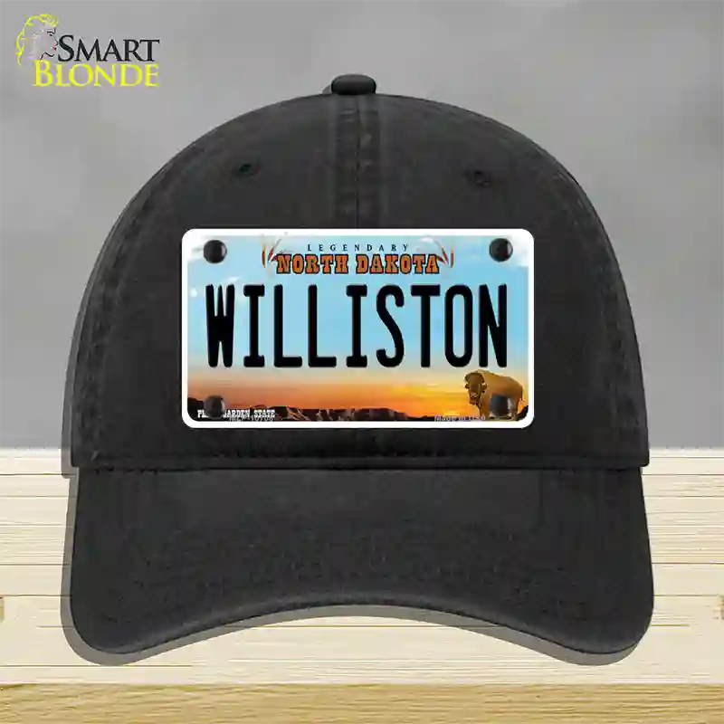 Williston North Dakota Novelty License Plate Hat Unconstructed Cotton / Black