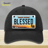 Blessed North Dakota Novelty License Plate Hat Unconstructed Cotton / Black