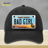 Bad Girl North Dakota Novelty License Plate Hat Unconstructed Cotton / Black