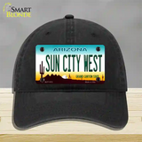 Sun City West Arizona Novelty License Plate Hat Unconstructed Cotton / Black