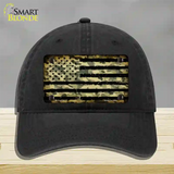 Camo American Flag Novelty License Plate Hat Unconstructed Cotton / Black