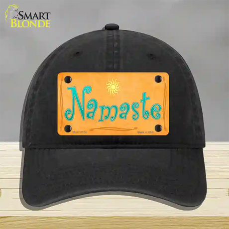 Namaste Novelty License Plate Hat Unconstructed Cotton / Black