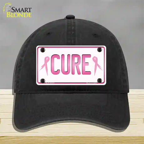 Cure Novelty License Plate Hat Sign Unconstructed Cotton / Black