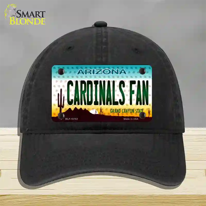 Cardinals Fan Arizona Novelty License Plate Hat Unconstructed Cotton / Black