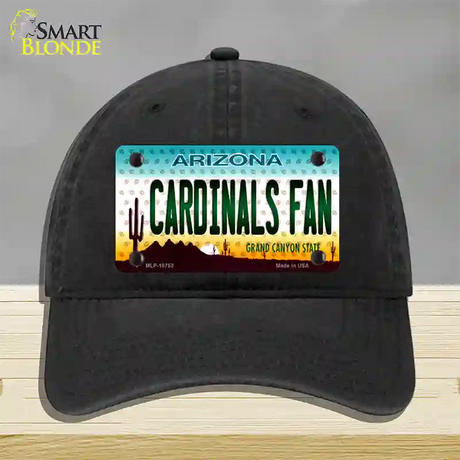 Cardinals Fan Arizona Novelty License Plate Hat Unconstructed Cotton / Black