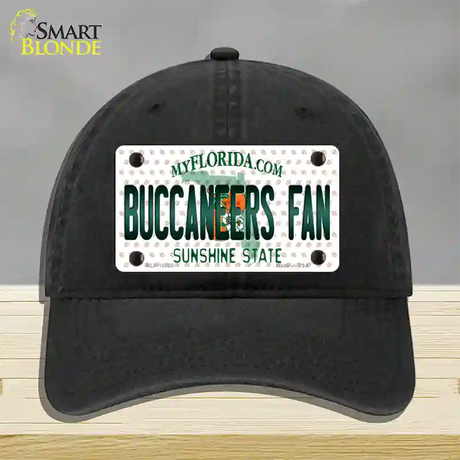 Buccaneers Fan Florida Novelty License Plate Hat Unconstructed Cotton / Black