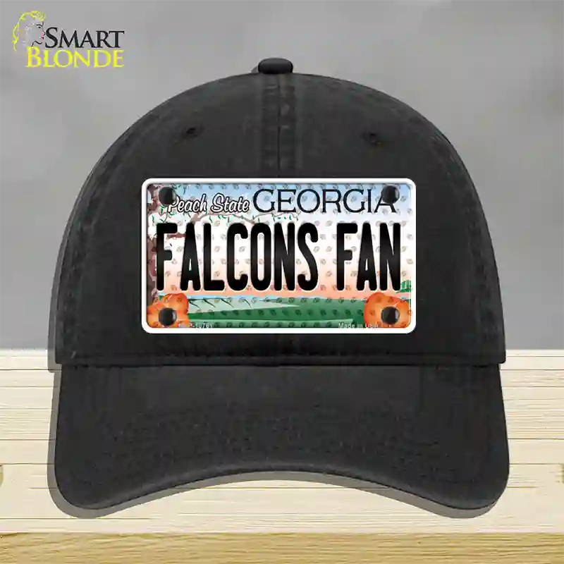 Falcons Fan Georgia Novelty License Plate Hat Unconstructed Cotton / Black