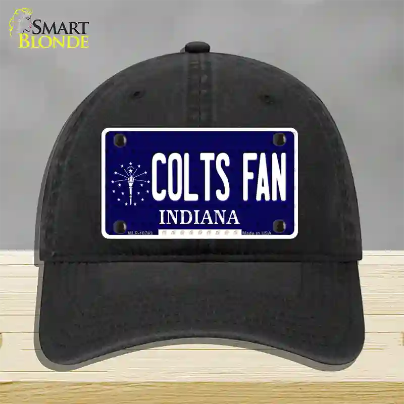 Colts Fan Indiana Novelty License Plate Hat Unconstructed Cotton / Black