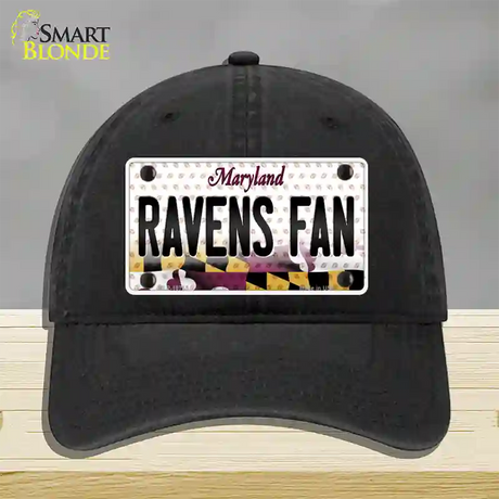 Ravens Fan Maryland Novelty License Plate Hat Unconstructed Cotton / Black