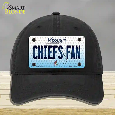 Chiefs Fan Missouri Novelty License Plate Hat Unconstructed Cotton / Black