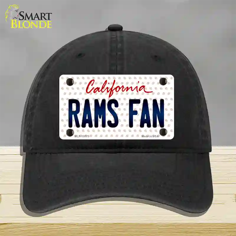 Rams Fan California Novelty License Plate Hat Unconstructed Cotton / Black