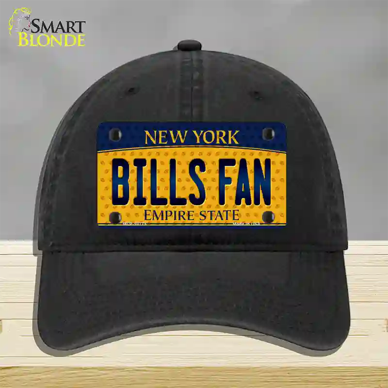 Bills Fan New York Novelty License Plate Hat Unconstructed Cotton / Black