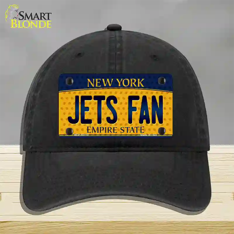 Jets Fan New York Novelty License Plate Hat Unconstructed Cotton / Black