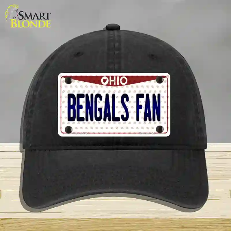 Bengals Fan Ohio Novelty License Plate Hat Unconstructed Cotton / Black