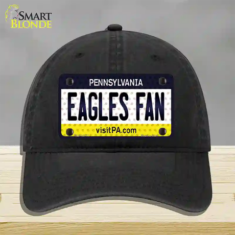 Eagles Fan Pennsylvania Novelty License Plate Hat Unconstructed Cotton / Black