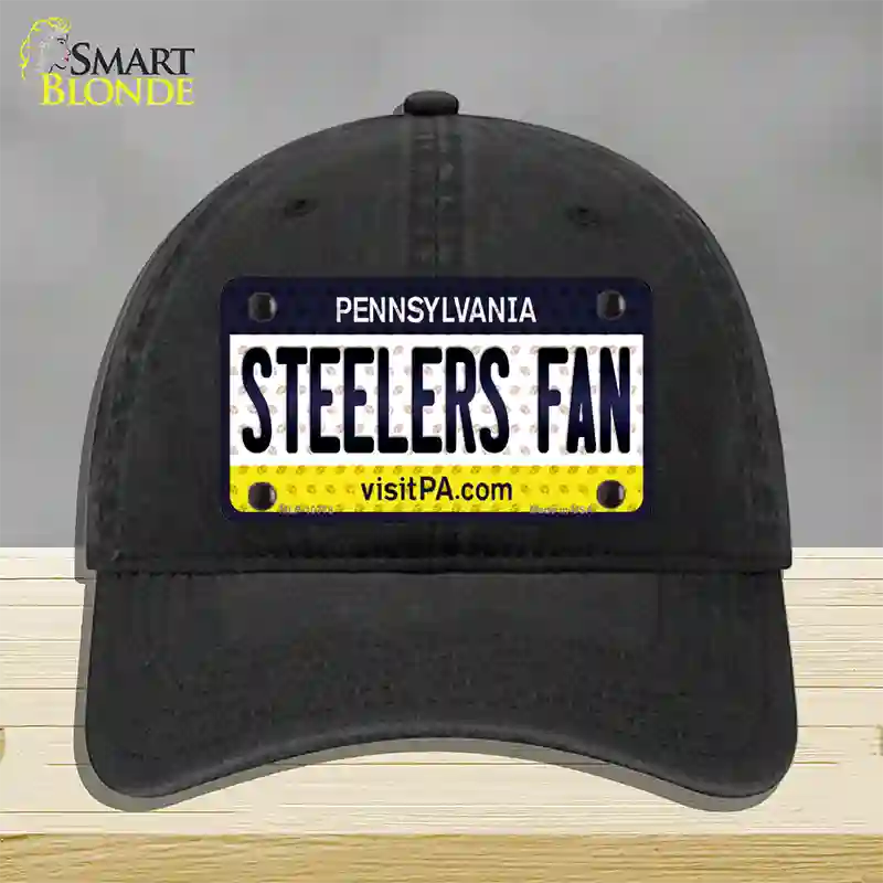 Steelers Fan Pennsylvania Novelty License Plate Hat Unconstructed Cotton / Black