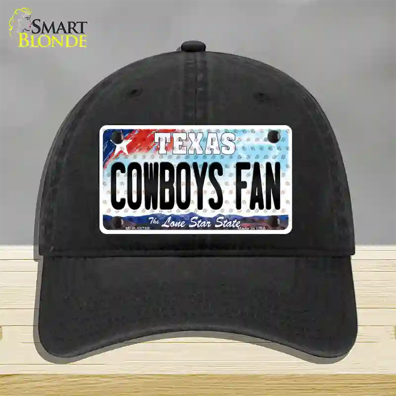 Cowboys Fan Texas Novelty License Plate Hat Unconstructed Cotton / Black