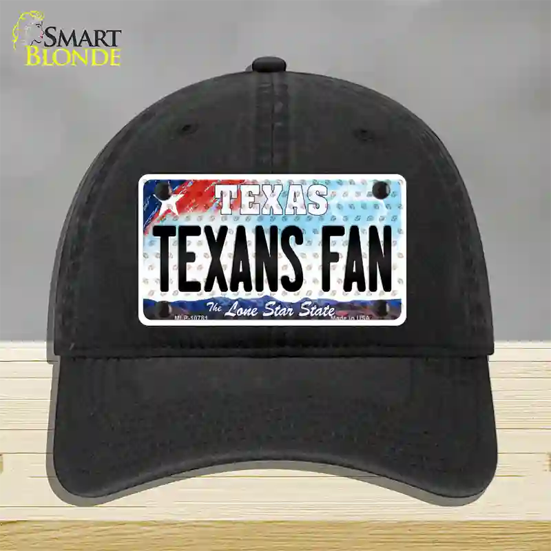 Texans Fan Texas Novelty License Plate Hat Unconstructed Cotton / Black