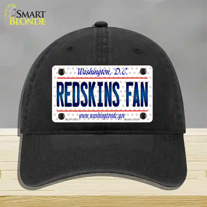 Redskins Fan Washington DC Novelty License Plate Hat Unconstructed Cotton / Black