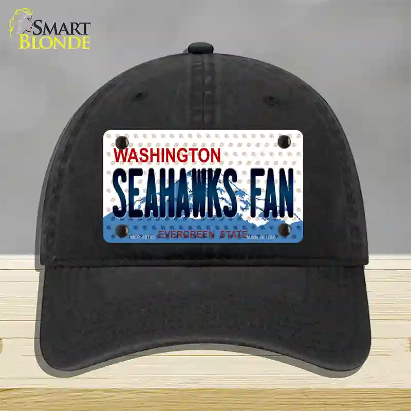 Seahawks Fan Washington Novelty License Plate Hat Unconstructed Cotton / Black