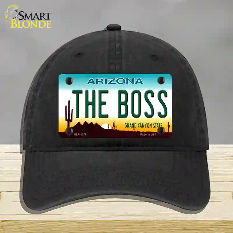 The Boss Arizona Novelty License Plate Hat Unconstructed Cotton / Black