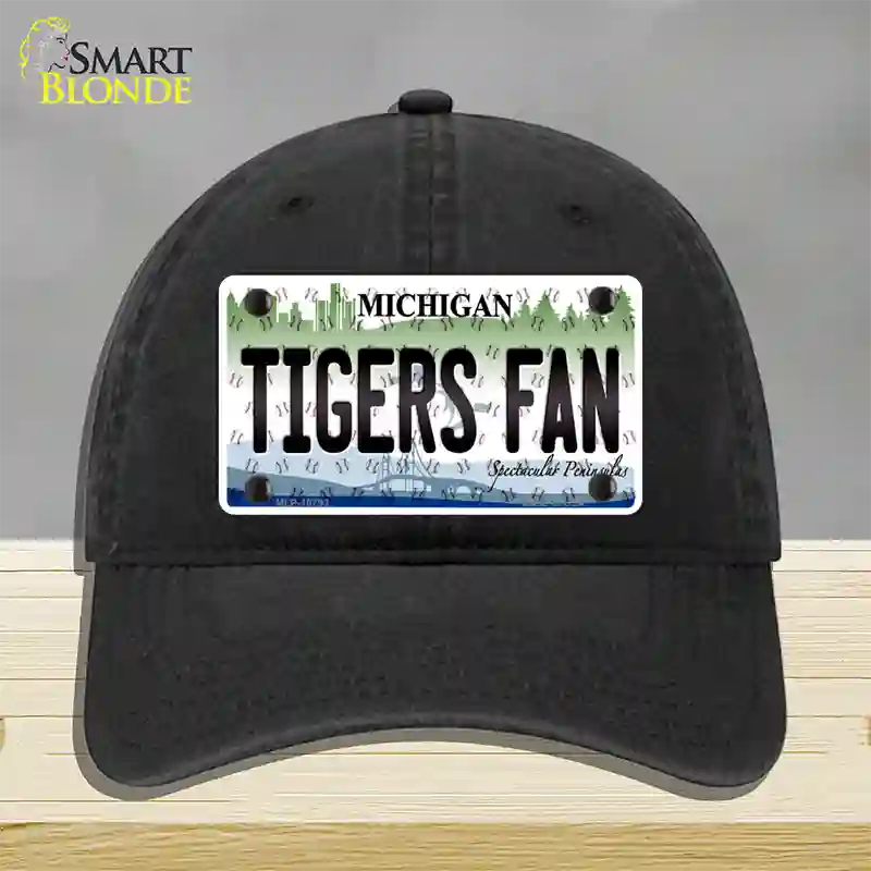 Tigers Fan Michigan Novelty License Plate Hat Unconstructed Cotton / Black