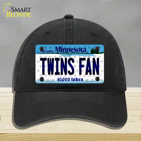 Twins Fan Minnesota Novelty License Plate Hat Unconstructed Cotton / Black