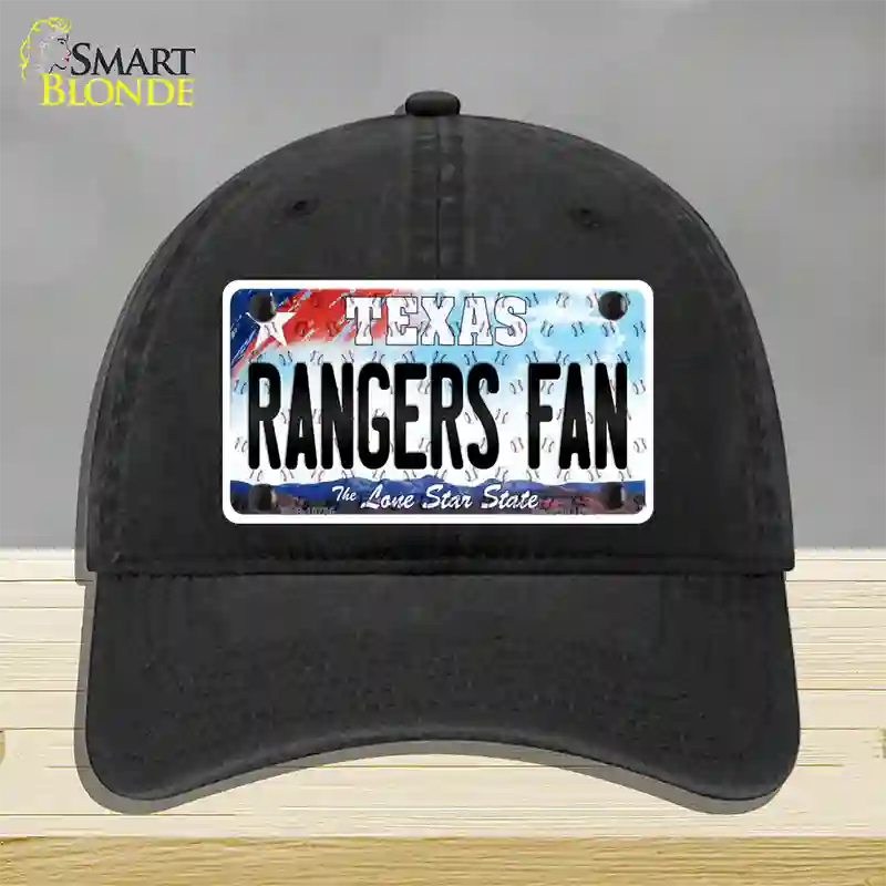 Rangers Fan Texas Novelty License Plate Hat Unconstructed Cotton / Black