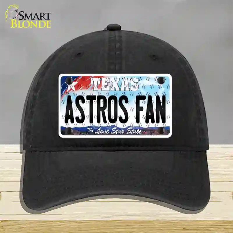 Astros Fan Texas Novelty License Plate Hat Unconstructed Cotton / Black